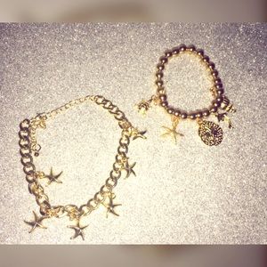 Anklet and bracelet beach set